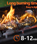 Burning Waterproof 72 Pack Fire Starters For Campfires Grills And Camping Easy Light Wood Charcoal Start in grill with flames