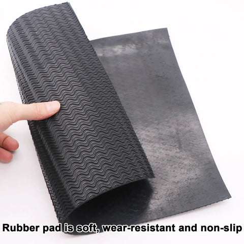 Heavy Duty Heel Patch Sheet For Shoes Black Corrugated Rubber Repair Pad Cut To Fit Sole Bottom Patch For Women And Men 14.56 By 11.02 Inches 0.08 Inch Thick Beef Tendon Rubber Easy Trim.