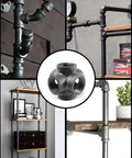 Black 6 Way Side Exit Cross Cast Iron Pipe Fitting For Vintage Industrial DIY Projects And Furniture Shelves Half Inch Threaded Elbow For Easy Installation Heavy Duty Durable Performance In Home Workshop