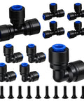 Quick Connect Drip Irrigation Fittings Kit For One Quarter Inch Tubing Garden Pots Greenhouses And Lawns With Tees Elbows And End Plugs Easy Plug And Play Installation No Tools Required