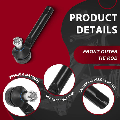 Solid Front Control Arms Kit For Subaru Forester 2009-2013 With Sway Bar Links And Tie Rod Ends To Make Your Ride Handle Like A Dream front outer tie rod end, black metal and boot
