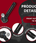 Complete Front Suspension Kit With Control Arms Tie Rods And Sway Bar Links For Subaru Forester Models Years 2009 To 2013 Ready To Fix That Rattle And Improve Handling On The Road front outer tie rod, black metal