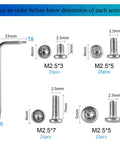 Hella Tough 304 Stainless Steel Pocket Knife Handle Screws And Shaft Pivot Pin Rivets 100 Piece EDC Folding Hardware Kit sizes and dimensions