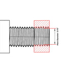 Diagram of 3/8 16 UNC threaded bolt with pitch diameter measurement for adjustable furniture levelers.