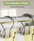 Bronze Double Hook Shower Curtain Hooks Rust Proof Metal Smooth Glide For Easy Curtain Movement And Balanced Hanging