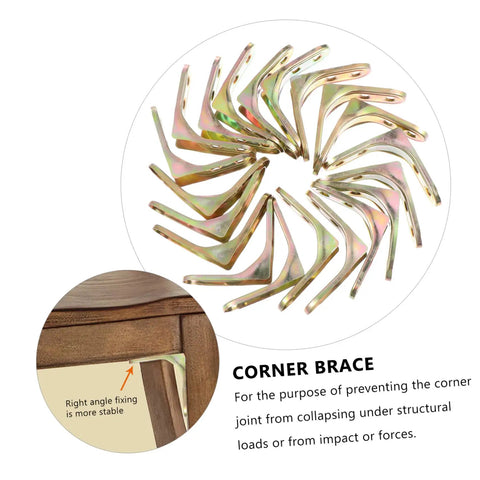 Heavy Duty Corner Braces 20 Piece Set Thickened Steel Right Angle Brackets Featuring Concealed Mounting Holes Rock Solid Furniture Hardware For Tables Cabinets And Shelves Built Like A Tank Top Shelf Quality