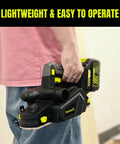 No-Fuss 20V Cordless Wood Planer With Included 4Ah Battery, features a handheld design for easy operation.