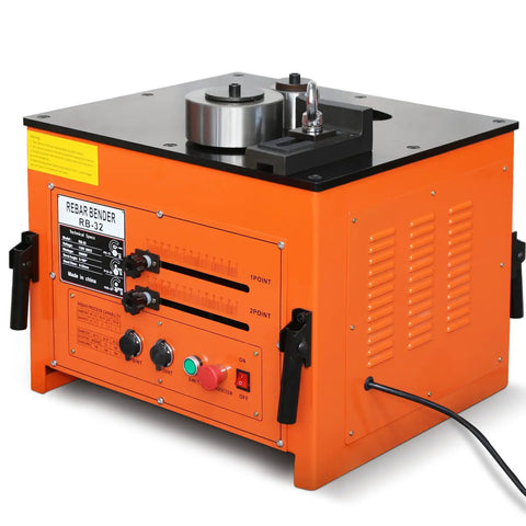 Heavy Duty Hydraulic Bar Bender Featuring A Rock Solid 3000W Foot Pedal Seamless 0 To 180 Degree Flex And Ergonomic Handles, orange machine.