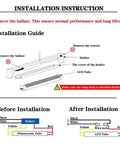 Installation guide for 2 Foot Led Tube Lights V Shaped 6000K Cool White Ballast Bypass Direct Wire Shop Light 4 Pack Ultra Bright 15W