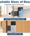 Anti Theft Video Doorbell Mount No Drill Bracket For Battery And Video Doorbells Easy Install shown on door thickness 0.8in-2.16in