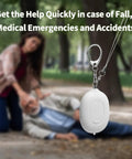 Portable Door Alarm Stopper For Travel, 130dB Siren, USB Rechargeable Vibration Sensor With LED Flash, Lightweight Safety Alarm For Hotels, Home, Apartments And On The Go; white keychain unit