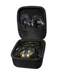Open Weather Resistant EVA Storage Case For Shooting Ear Muffs Glasses And Accessories Durable Dustproof Hard Carrying Case For Hunting Gear M32 M31 Plus And M300 Series Electronic Ear Protection showing ear muffs and glasses inside