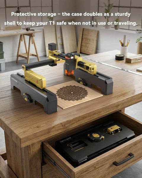 3W Laser Engraver Portable Cutter Machine With App Control Height Riser And Protective Case for Wood Working on Table