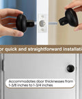 Hands installing Vintage Style Door Knob Set With Spindle Six Pack, Matte Black Electroplate Finish, interior door handle.
