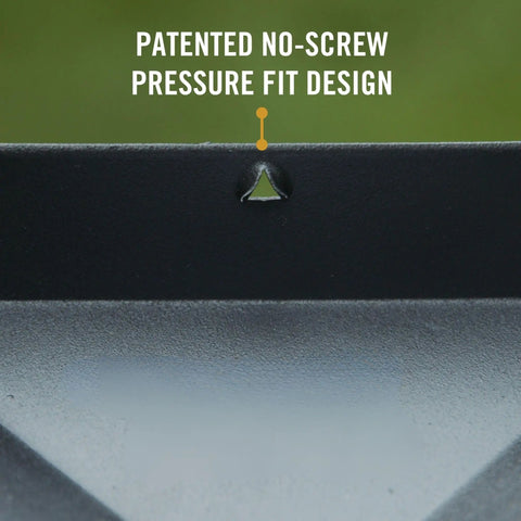 Close-up of Eazy Pyramid Cap for 6x6 Posts Black Built To Last Heavy Duty Steel Post Cap Fits Over 5-1/2 x 5-1/2 with pressure fit design