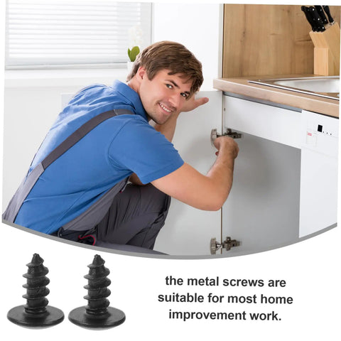 Genuine M4x10mm Carbon Steel Mini Screws With Slick Black Finish For Tight Furniture Build And Hassle Free Diy Home Improvement Projects Rock Solid Bulk Hardware Pack Today. Man installing cabinet hardware.