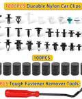 Hella Universal Car Retainer Clips 1101 Piece Kit With 32 Popular Sizes, includes clips and fastener remover tool.