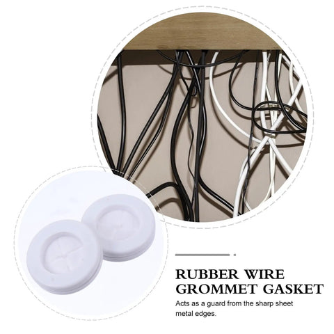 White Rubber Grommet Kit For Wire Protection And Insulation, High Elasticity Round Cable Protector Rings, Dustproof And Flame Retardant For Electrical Cables, 4 Pack, white rubber gaskets for cable holes