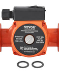 Workhorse Cast Iron Circulation Pump 23 GPM With One Inch NPT Flange Three Speed Settings, showing orange body and copper motor.