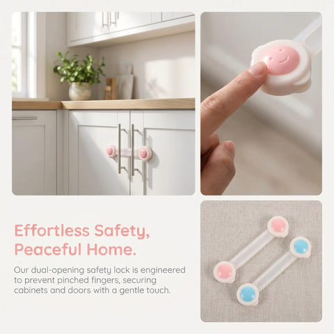8 Pack Child Safety Cabinet Locks For Drawers And Appliances Self Adhesive Latches in pink securing white cabinet doors