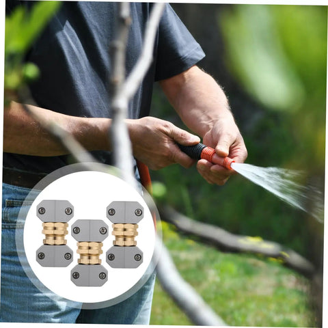Top Tier Garden Hose Repair Connector Kit With Quick Disconnect Male Female Fittings For Easy Outdoor Setup And Leak Free High Pressure Water Flow, gray plastic