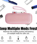 Travel Ready Medical Carrying Case For Allergy On The Go Kit Fits Two Auto Injectors And Inhaler Keeps Meds Cool With Ice Pack Includes Antihistamines And Essentials NFC Programmable Medical Warning Tags Pink, pink zip case