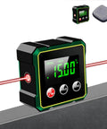 Digital Angle Finder With Laser Level And Inclinometer, Four-Sided Magnetic Protractor Gauge For Woodworking on metal surface