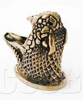 Bronze Knife Guard Bolster For Custom Hand Made Knives, Snake Guard, DIY Pommel, Solid Bronze Guard with detailed scales, hand cast