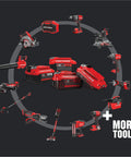 Assorted power tools and accessories encircled, highlighting V20 Cordless 4-1/2 Inch Angle Grinder Bare Tool with Brushless Motor.