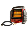 Portable Big Buddy Propane Heater Bundle With 10 Foot Hose And Brass Tank Adapter For Indoor Outdoor Use Delivers 4,000, 9,000 Or 18,000 BTU Of Heat Ideal For Garage Workshop Patio Or Camping Three Item Set