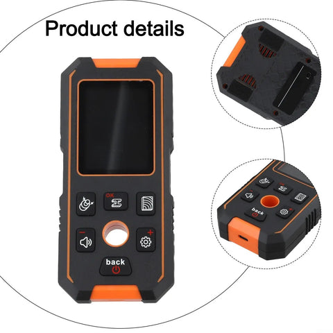 NF-513 Wall Stud Finder and Metal Detector, 2.4 Inch Color Display, Type-C front view with buttons and screen details