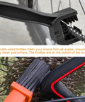 2 Pack Motorcycle Chain Cleaning Brush Set With Double-Ended Bristles For Bike Chains, Built Tough Maintenance Tool, Black Orange Handles