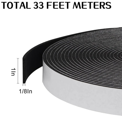 Easy Peel And Stick Weather Stripping Door Seal Foam Tape No Tools Needed One Inch By One Eighth Inch By Thirty Three Feet Roll