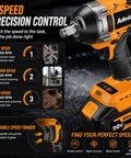 Pro Grade Cordless Impact Wrench Featuring 1000Nm Half Inch Drive And 20V Battery Pumps Out Beast Mode Torque for precision control settings.