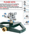 Heavy Duty Impact Pulsating Sprinkler For Yard All Metal Adjustable Rotating Impulse Lawn Sprinkler With Beefy Zinc Alloy Build