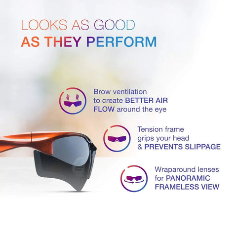 Polarized Safety Glasses For Work And Outdoors With Dark Smoke Lenses, ANSI Z87.1 rating, brow ventilation, text overlay.