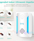 Image of 6 Pack Ultrasonic Pest And Insect Repellers For Indoor Use, Dual Mode Plug In Insect Repellent with Silent and Enhanced Modes, White