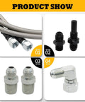 70 Inch 6AN Transmission Cooler Hose Kit with Stainless Steel Braided PTFE Lines fittings and accessories for 4L60E 4L80E TH350 TH400