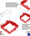 Image of Box Type Emergency Stop Button Lockout Cover with removable base, transparent push button switch guard, dual-sided holes.