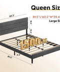 Queen Velvet Upholstered Bed Frame With Tufted Headboard And Reinforced Wood Slats Heavy Duty 1500 Lbs Support dimensions and slats