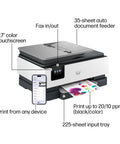 OfficeJet Pro Wireless All-In-One Color Inkjet Printer For Home Office With Print Scan Copy Fax Auto Duplex ADF AI Enabled Tech