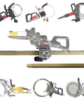 Heavy Duty Linear Rail Wall Cutting Track Guide With Three Meter Beam For Knocking Out Door And Window Openings showing various cutting tools and the aluminum rail.