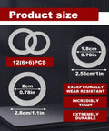Product size diagram of 12 Piece Drain Plug Crush Washer And Gasket Set For Transmission And Rear Differential Oil Seals Aluminum