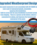Solar Cable Entry Gland Kit With 10ft 10AWG Solar Extension Cable MC4 Connectors And Weatherproof Junction Box For RV Boat Camper Van Installations Tinned Copper Wire For Quick Easy Setup, shown with RV