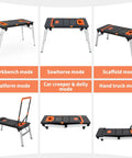 7-in-1 Folding Workbench With Wheels Portable Workshop Station in different modes for Garage Jobsite Woodworking And DIY Projects