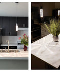 Upgrade Your Kitchen Or Bar With These Slick Chrome Led Bubble Crystal Pendant Lights Featuring Simple 3Cct Color Switches And Timeless Modern Designs Solid 3 Pack Gear For Effortless Ambient Glow over a modern kitchen island.