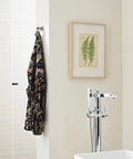Glacio Clear Chrome Single Robe Hook Towel Holder About 3 Inch Long Mixed Material Luxury Bath Hardware Modern Designer Look