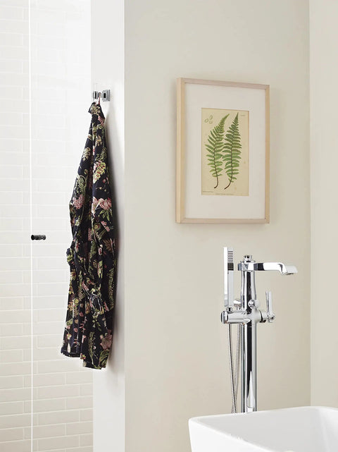 Glacio Clear Chrome Single Robe Hook Towel Holder About 3 Inch Long Mixed Material Luxury Bath Hardware Modern Designer Look