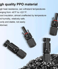 DIY Ready Solar Panel Connector Kit With 40 Pieces And 20 Pairs, Male And Female Connectors, IP67 Waterproof, PPO Material