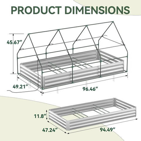 Raised Garden Bed With Self Watering System 8x4x1 Ft Elevated Planter Boxes Outdoor With PE Cover Galvanized Raised Beds For Vegetables, Flowers, Backyard And Patio, Low Maintenance Moisture Control For A Greener Harvest